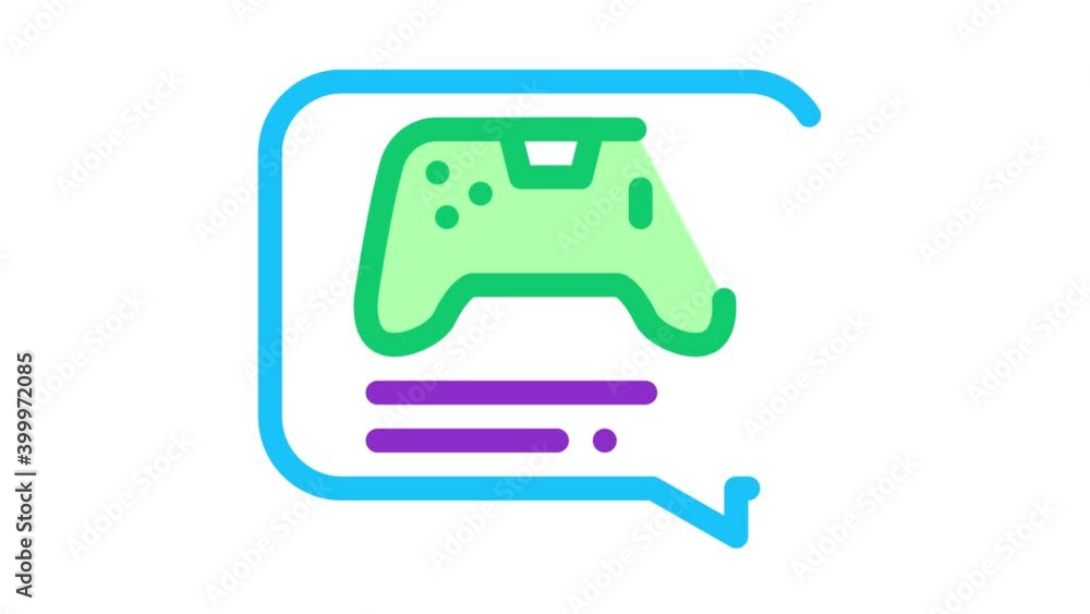 Aufkleber game discussing icon animation. color game discussing animated icon on white background