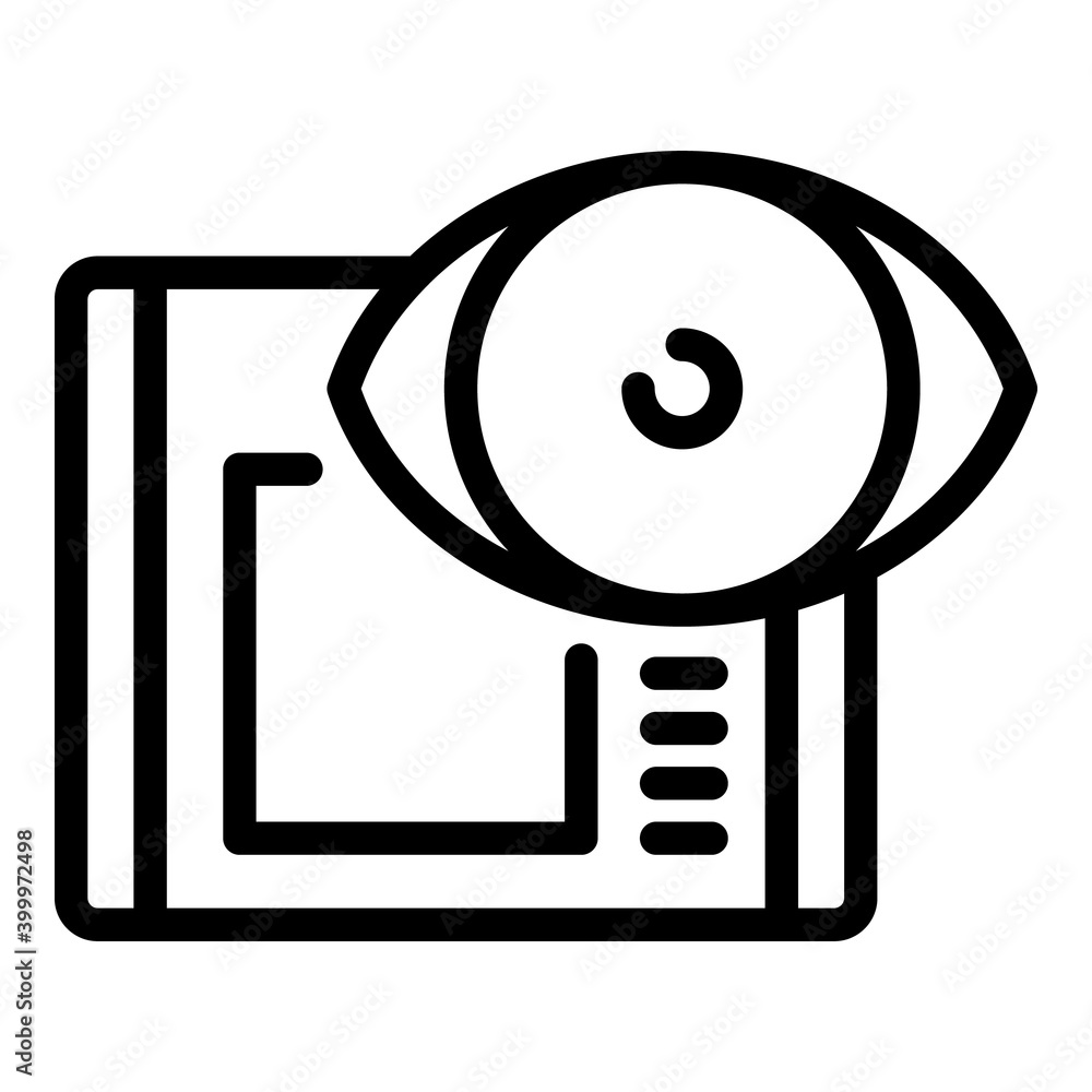 Poster eye security control icon. outline eye security control vector icon for web design isolated on white