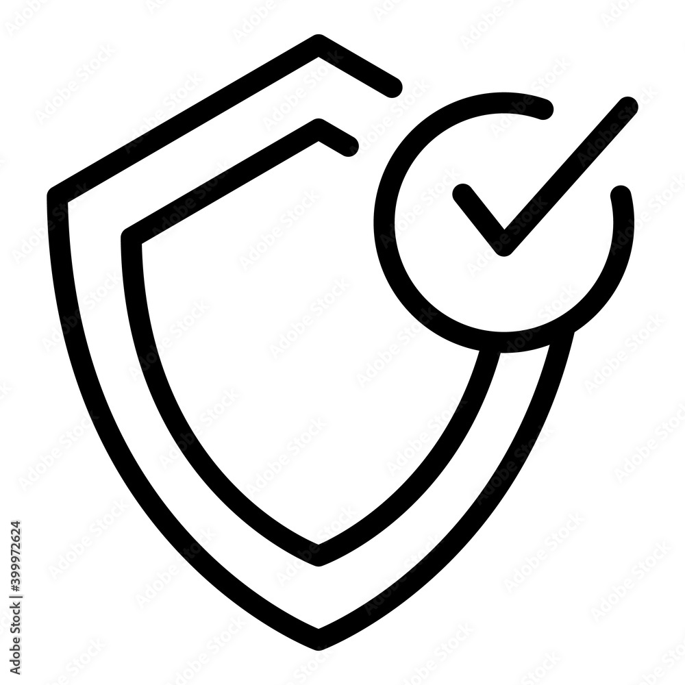 Poster remote secyrity shield icon. outline remote secyrity shield vector icon for web design isolated on w
