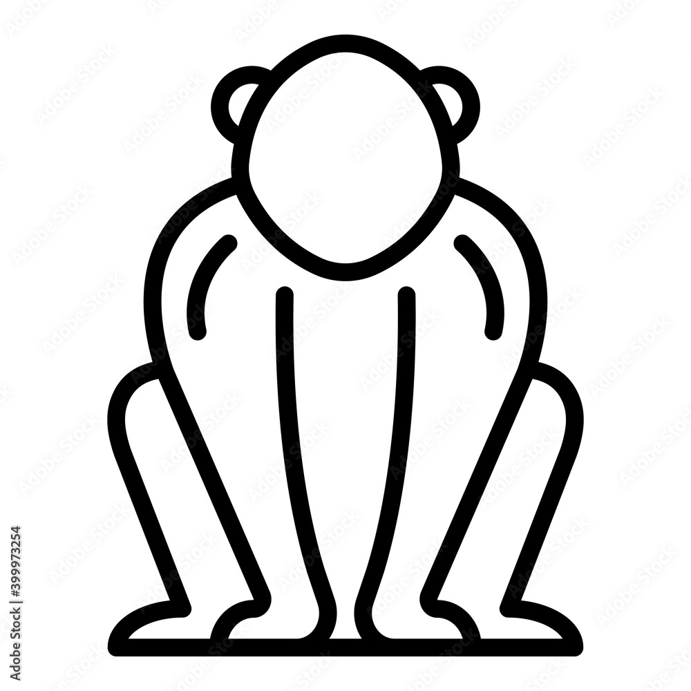 Poster gibbon primate icon. outline gibbon primate vector icon for web design isolated on white background