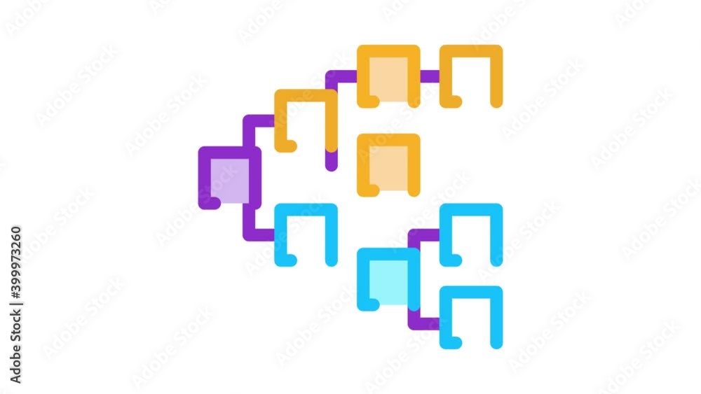 Poster front end hierarchy icon animation. color front end hierarchy animated icon on white background