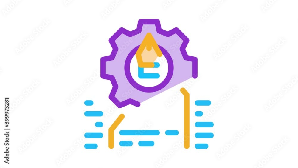 Poster front end working and deanimated icon on white background
