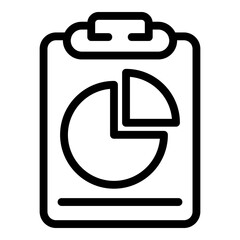 Chart clipboard icon. Outline chart clipboard vector icon for web design isolated on white background
