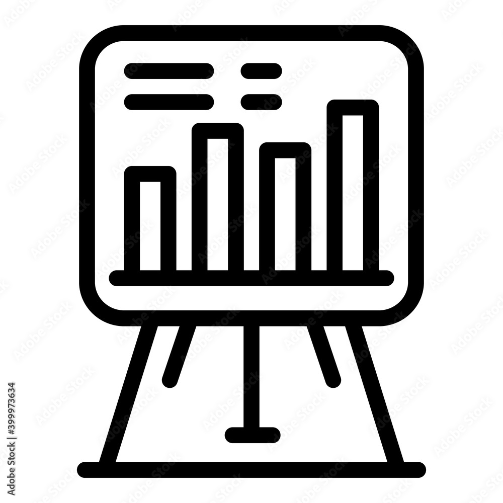 Poster online desk chart icon. outline online desk chart vector icon for web design isolated on white backg