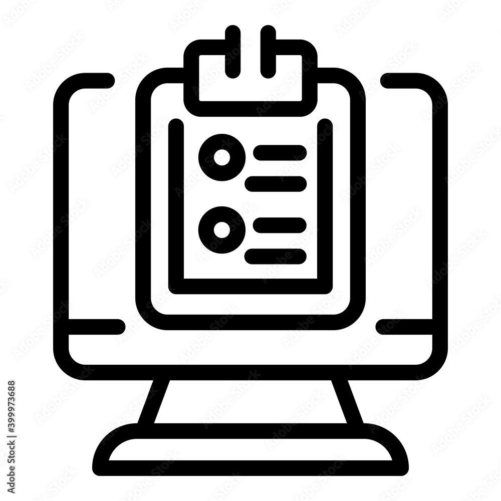 Poster online job application icon. outline online job application vector icon for web design isolated on w
