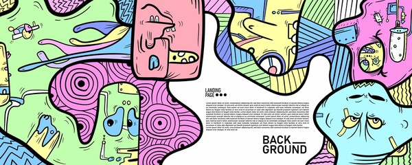 Background abstract Doodle for Landing Page, Website, Banner, Advertisement 2.1
