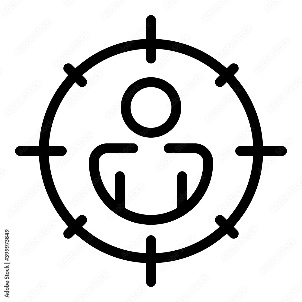 Poster candidate focus icon. outline candidate focus vector icon for web design isolated on white backgroun