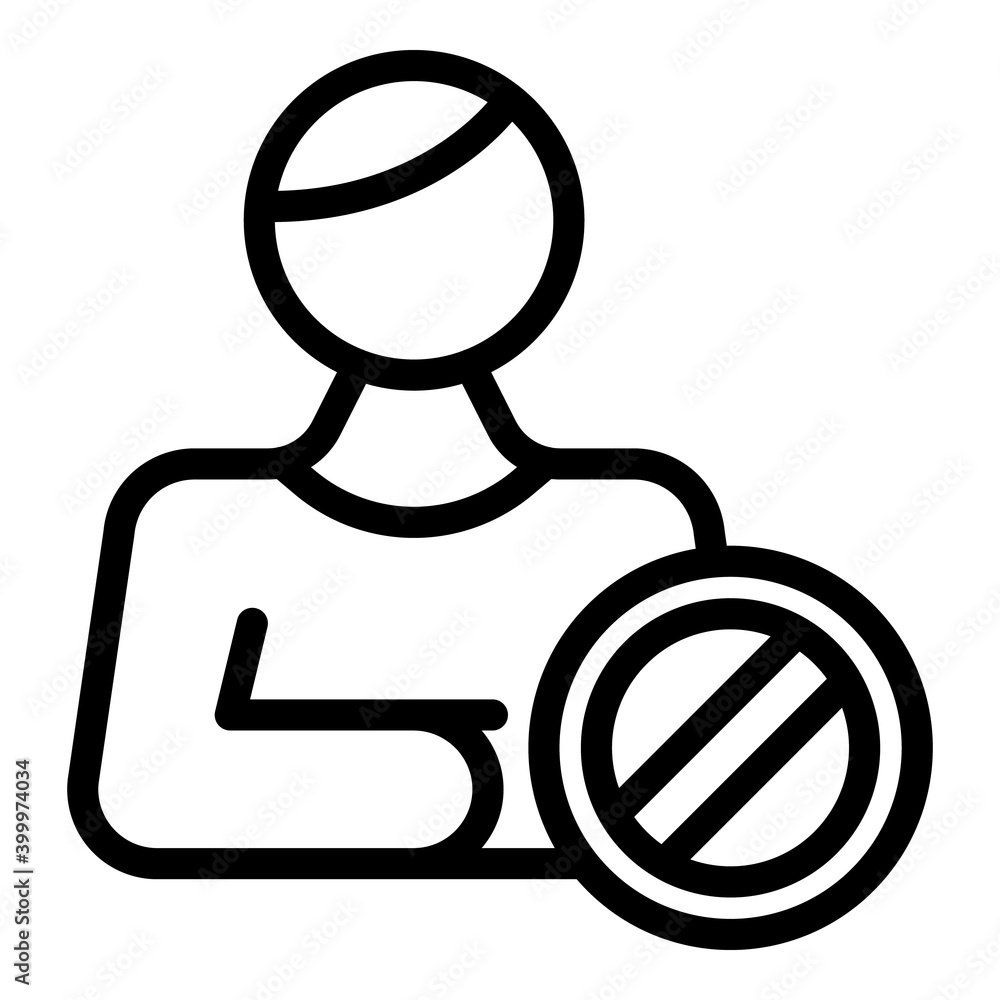 Poster declined candidate icon. outline declined candidate vector icon for web design isolated on white bac