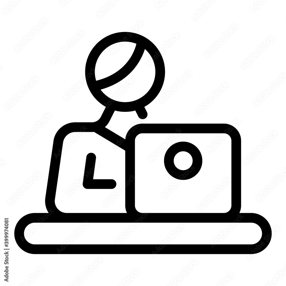Poster recruiter worker icon. outline recruiter worker vector icon for web design isolated on white backgro