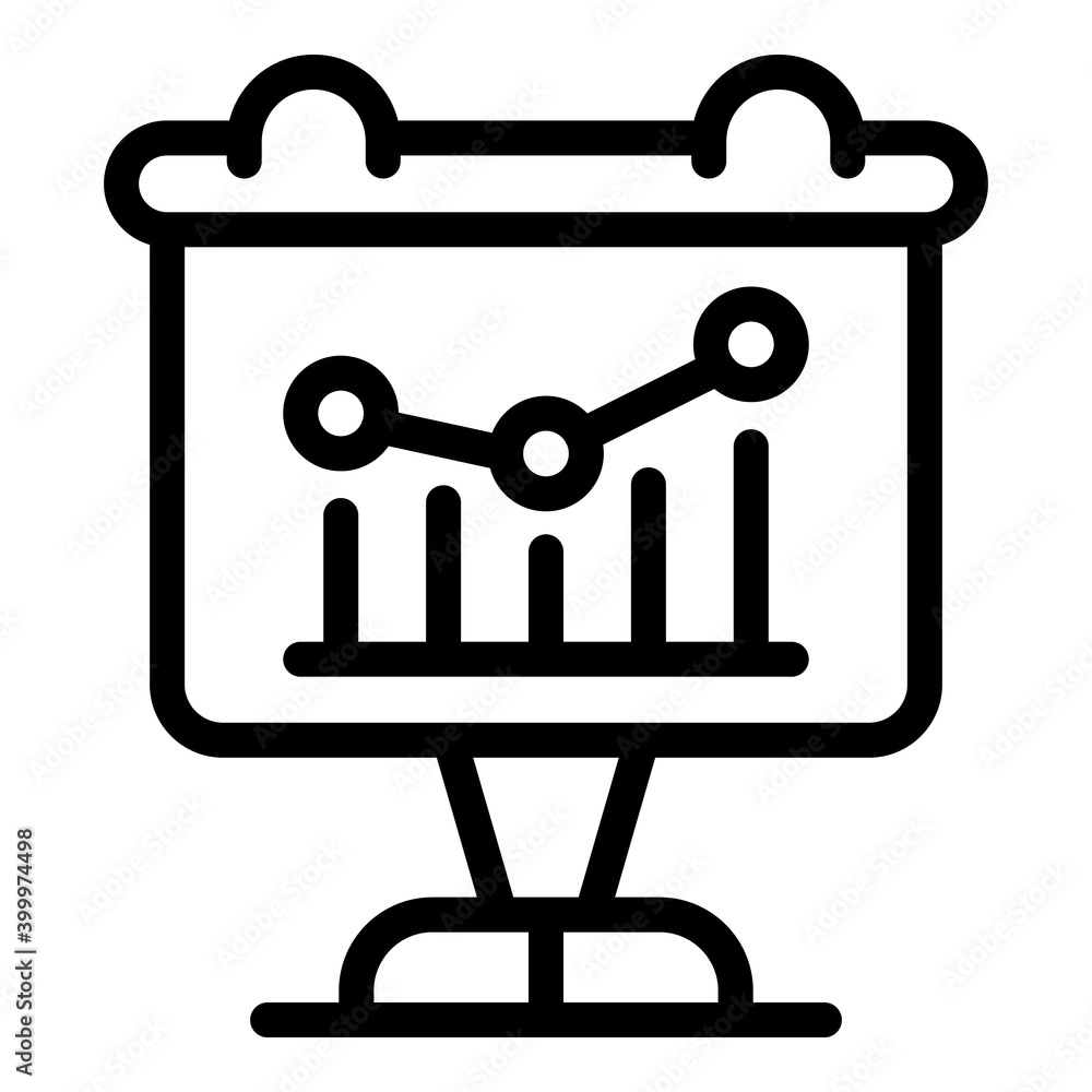 Poster chart event results icon. outline chart event results vector icon for web design isolated on white b