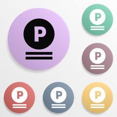 Mark of careful use of solvents badge color set icon. Simple glyph, flat vector of wash icons for ui and ux, website or mobile application
