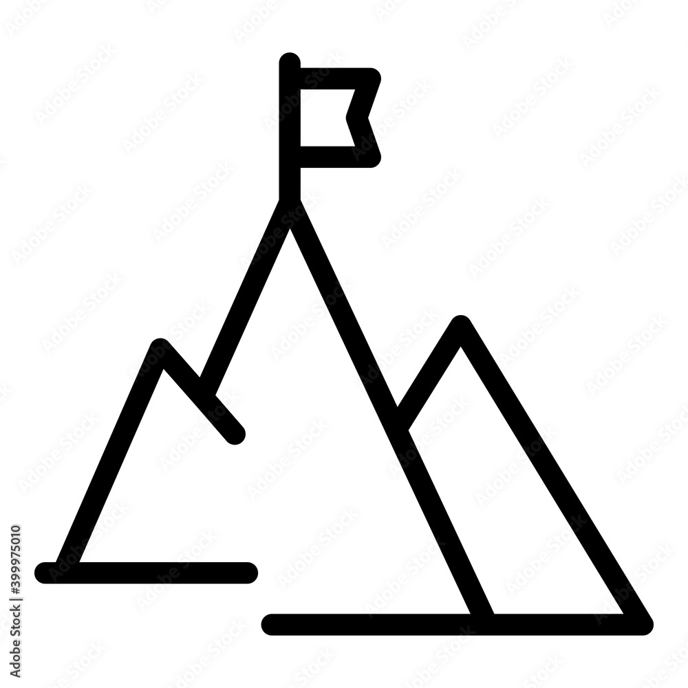 Poster mountain target icon. outline mountain target vector icon for web design isolated on white backgroun