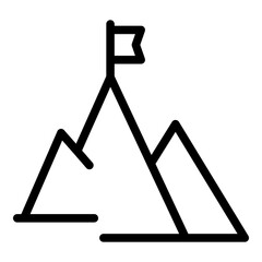 Mountain target icon. Outline mountain target vector icon for web design isolated on white background