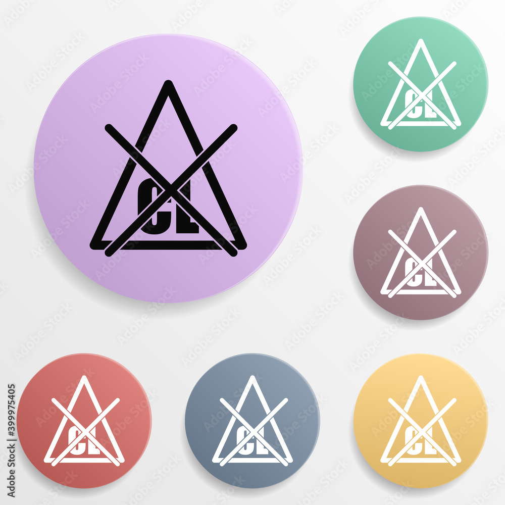 Poster bleach without chlorine badge color set icon. simple glyph, flat vector of wash icons for ui and ux,