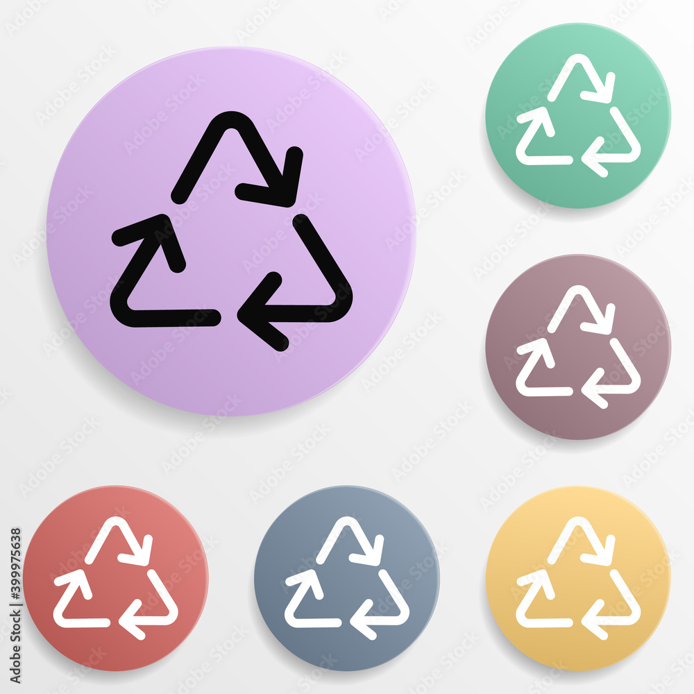 Poster raw material recycling sign badge color set icon. simple glyph, flat vector of wash icons for ui and