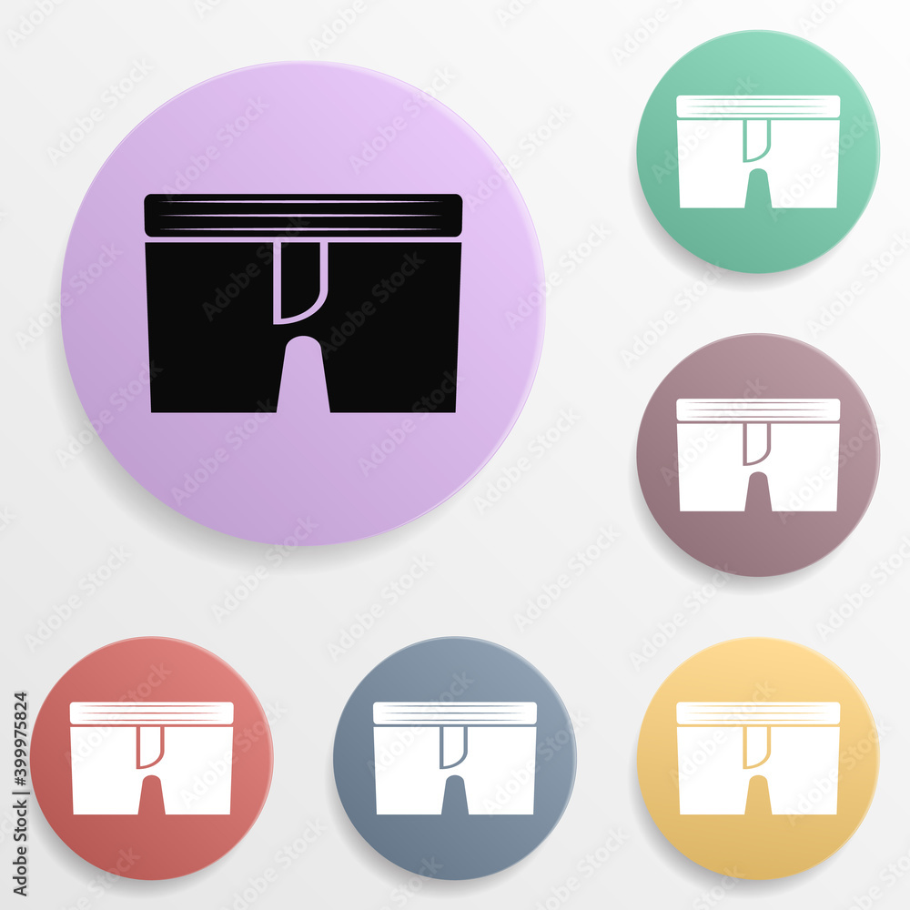 Aufkleber pants badge color set icon. simple glyph, flat vector of wash icons for ui and ux, website or mobile