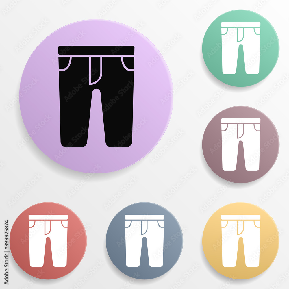 Poster pants badge color set icon. simple glyph, flat vector of wash icons for ui and ux, website or mobile