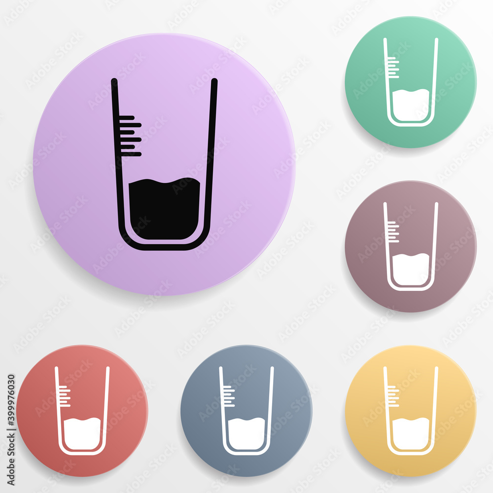 Poster beaker badge color set icon. simple glyph, flat vector of wash icons for ui and ux, website or mobil