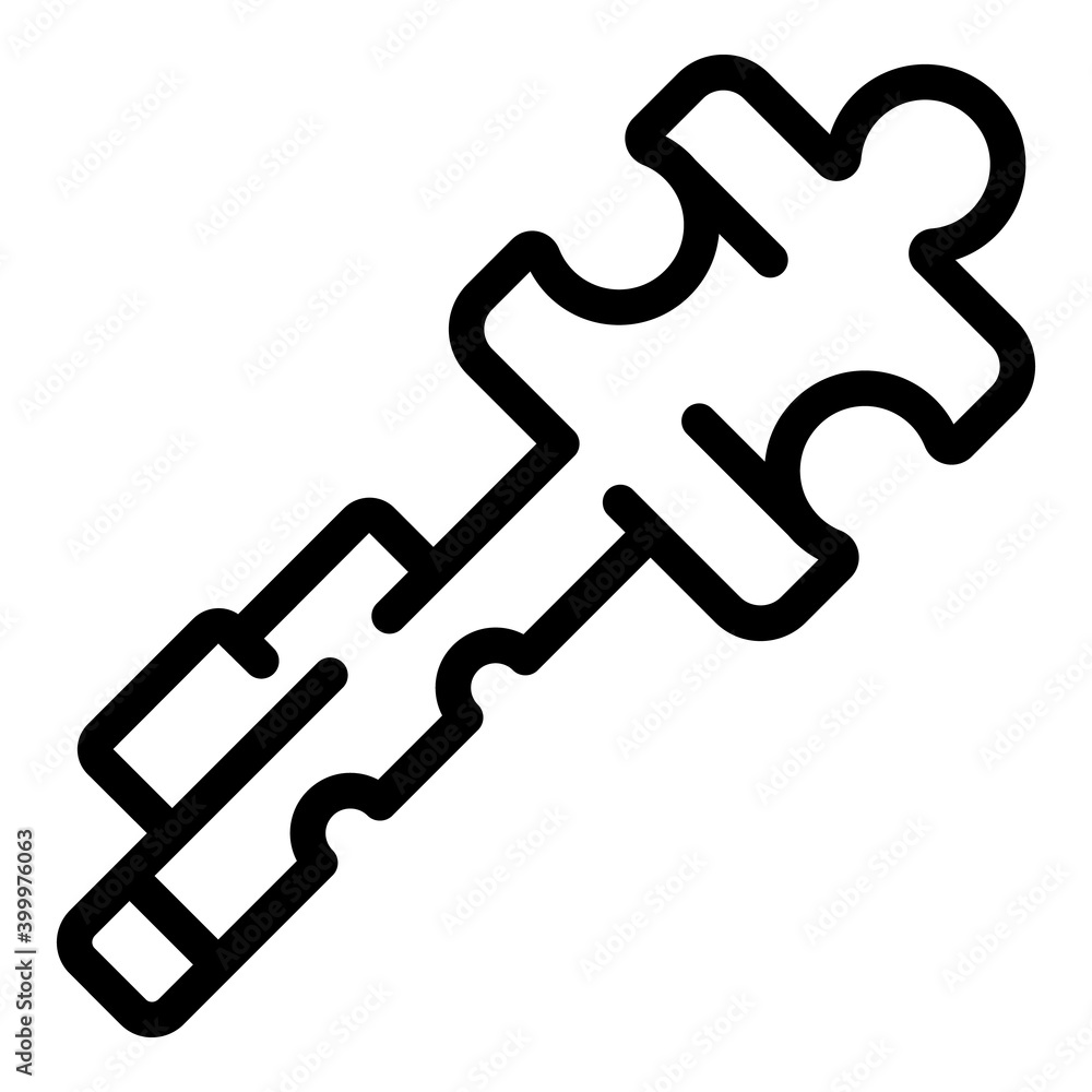 Poster key solving icon. outline key solving vector icon for web design isolated on white background