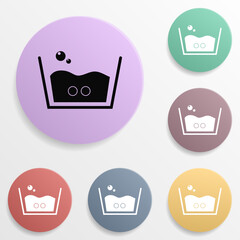 Soap wash sign badge color set icon. Simple glyph, flat vector of wash icons for ui and ux, website or mobile application