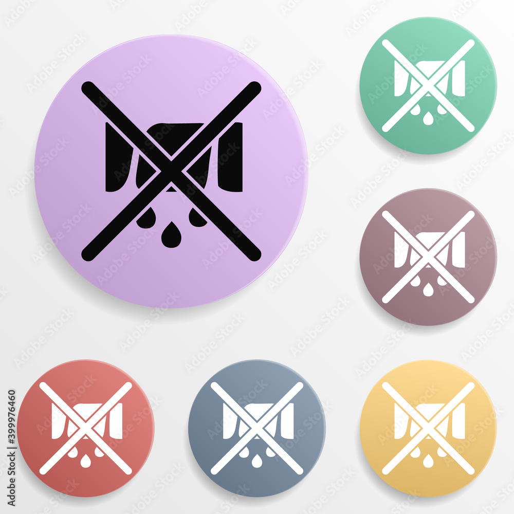 Poster the sign can not be squeezed badge color set icon. simple glyph, flat vector of wash icons for ui an