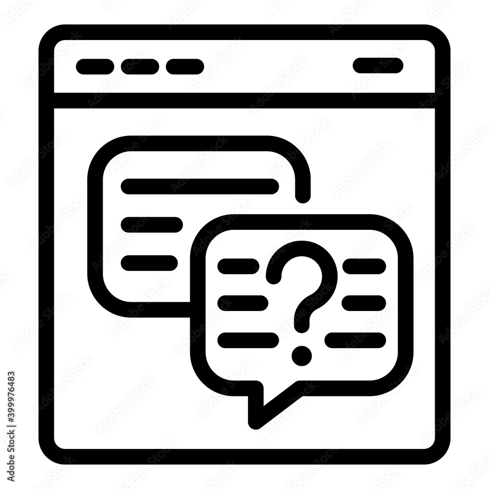 Poster problem questions icon. outline problem questions vector icon for web design isolated on white backg