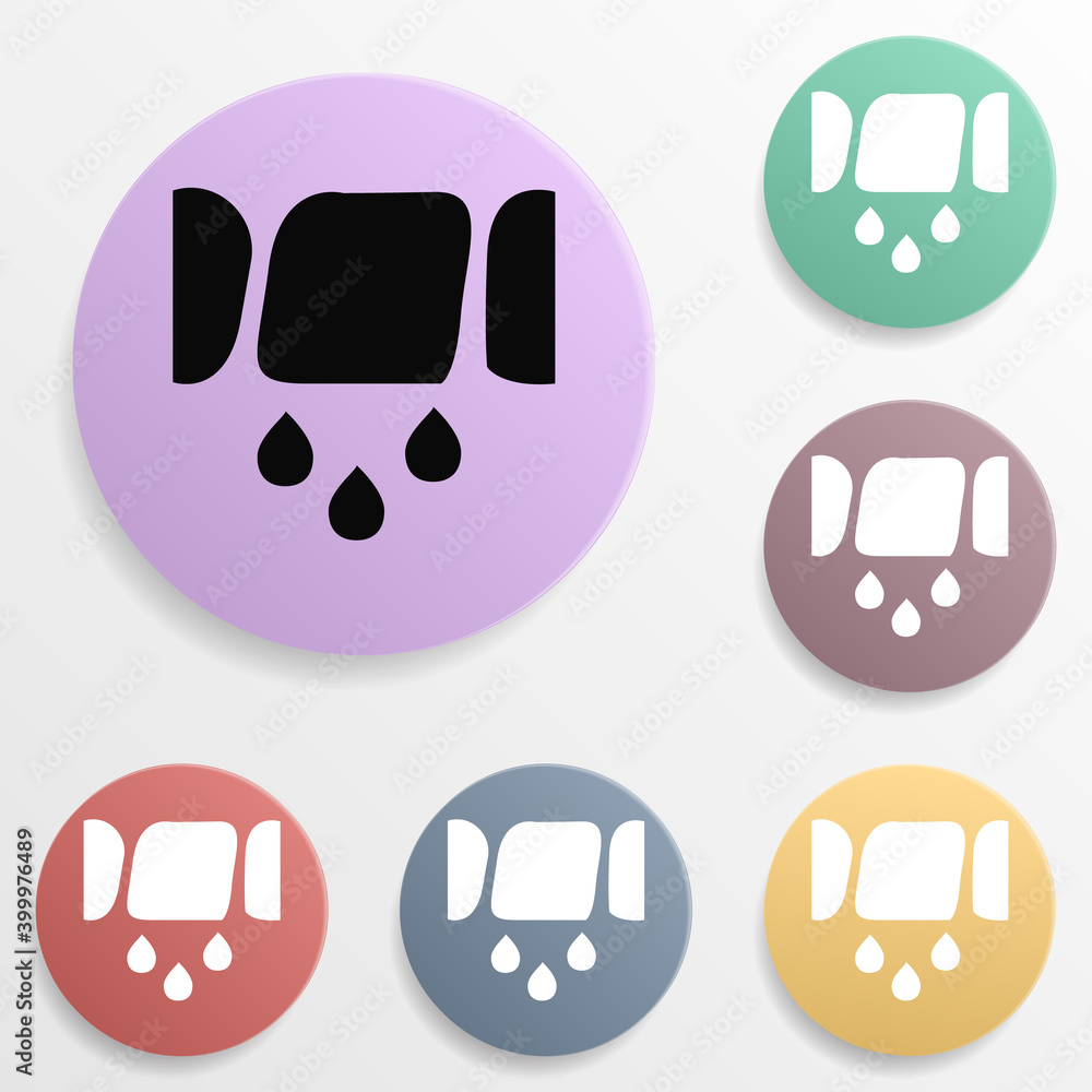 Poster the sign can be squeezed badge color set icon. simple glyph, flat vector of wash icons for ui and ux