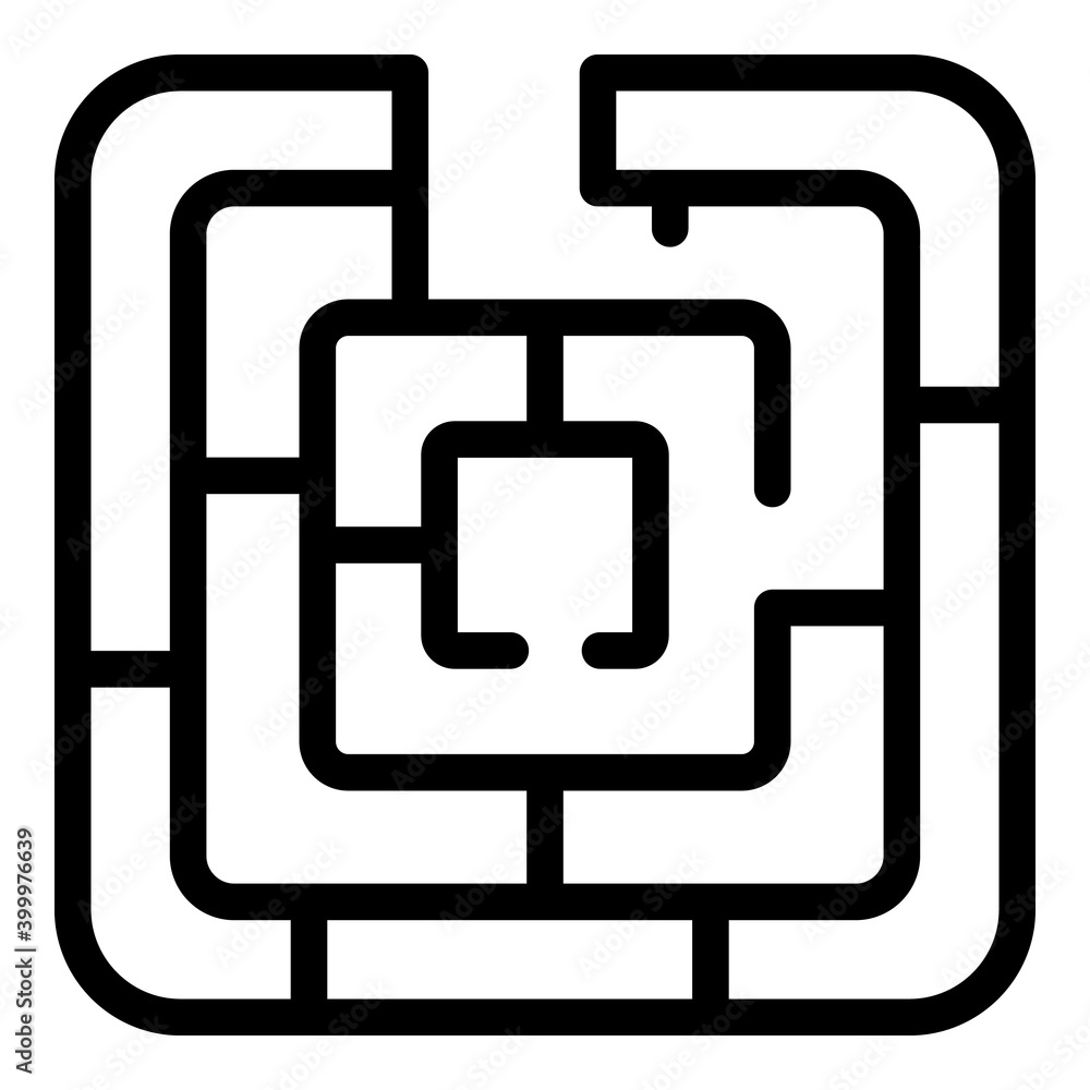 Poster maze solution icon. outline maze solution vector icon for web design isolated on white background