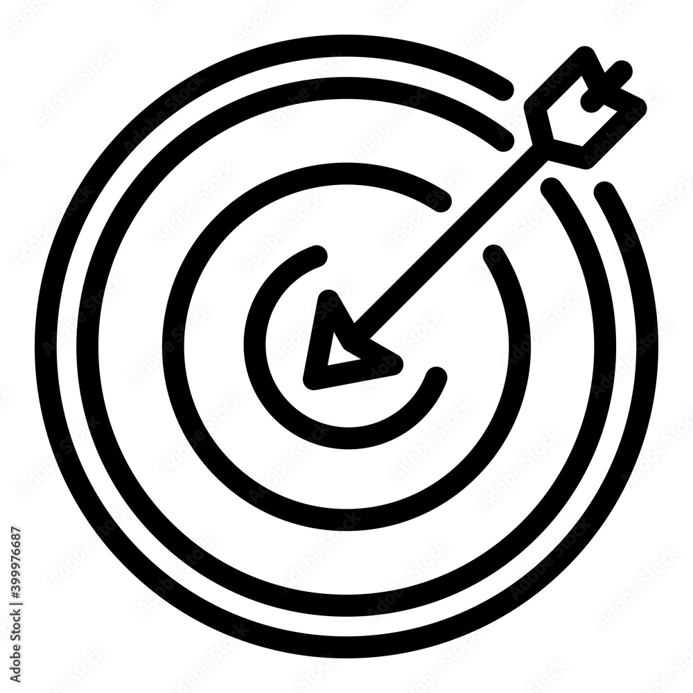 Poster target solving icon. outline target solving vector icon for web design isolated on white background