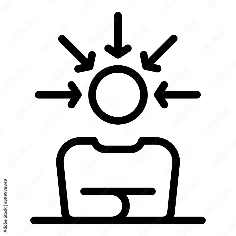 Poster Human solving skill icon. Outline human solving skill vector icon for web design isolated on white background
