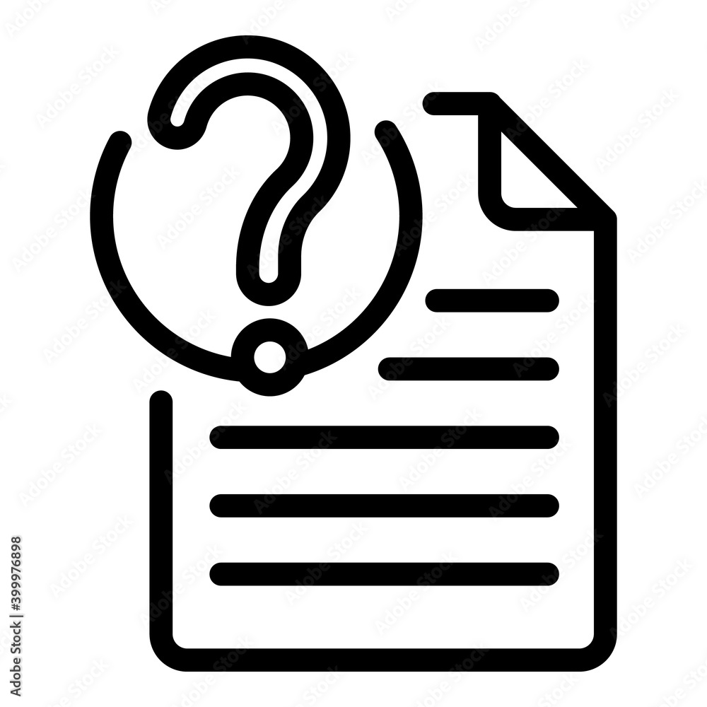 Poster question document icon. outline question document vector icon for web design isolated on white backg