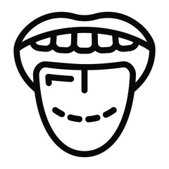 
Stitches on tongue, tongue surgery solid icon
