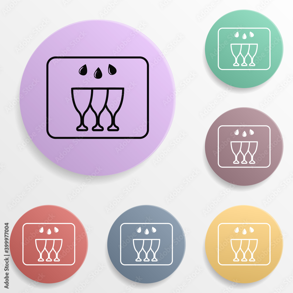 Poster rinse mark badge color set icon. simple glyph, flat vector of wash icons for ui and ux, website or m