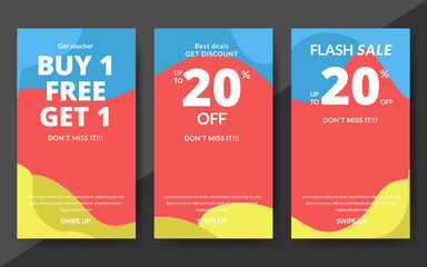Flash sale discount banner template promotion, end of season special offer banner, template design for media promotions and social media promo, vector illustration.