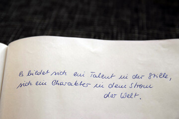 es bildet sich ein talent in der stille, zitat im poesiealbum