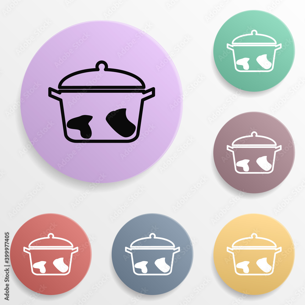 Poster boiling clothes badge color set icon. simple glyph, flat vector of wash icons for ui and ux, website