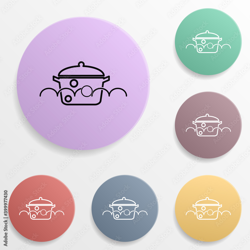 Poster boiling clothes badge color set icon. simple glyph, flat vector of wash icons for ui and ux, website