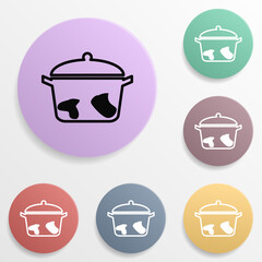 Boiling clothes badge color set icon. Simple glyph, flat vector of wash icons for ui and ux, website or mobile application