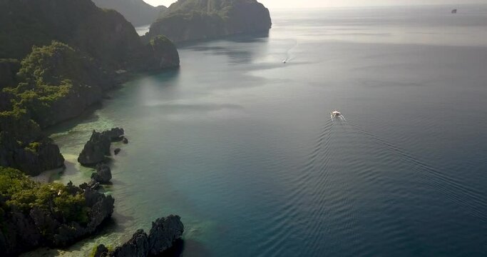 Vista aérea playas islas Filipinas drone 4k