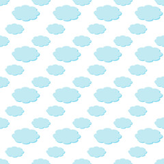 Fototapeta premium Simply flat pattern design of pastel clouds Thai floating on white background. Sweet decorating for wrapping paper, wallpaper, fabric, backdrop and etc.