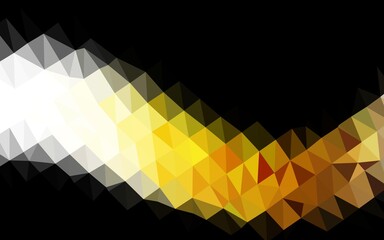 Light Yellow, Orange vector triangle mosaic template.