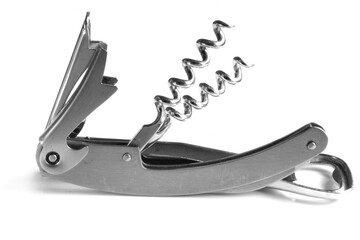 Two corkscrews isolated on white background