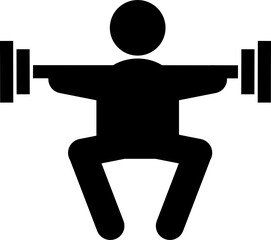 Weight lifting person minimal vector icon design