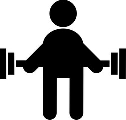 Weight lifting person minimal icon design