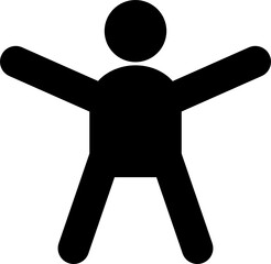 Stretching and expanded person simple minimal icon