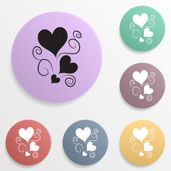 Box of chocolates in the shape of heart badge color set icon. Simple glyph, flat vector of valentine's day- wedding icons for ui and ux, website or mobile application