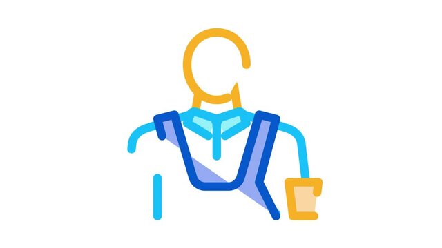 barista profession Icon Animation. color barista profession animated icon on white background