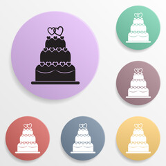 Greeting card badge color set icon. Simple glyph, flat vector of valentine's day- wedding icons for ui and ux, website or mobile application