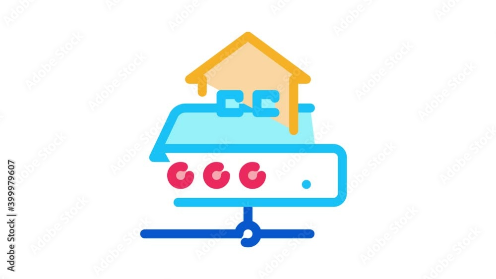 Aufkleber remote work server icon animation. color remote work server animated icon on white background