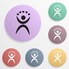 Angels in love badge color set icon. Simple glyph, flat vector of valentine's day- wedding icons for ui and ux, website or mobile application